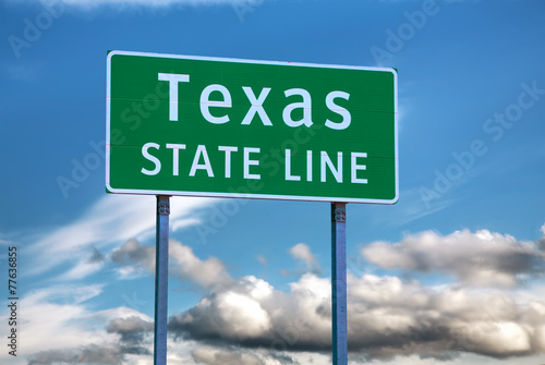 Obraz na płótnie Texas state line sign w salonie