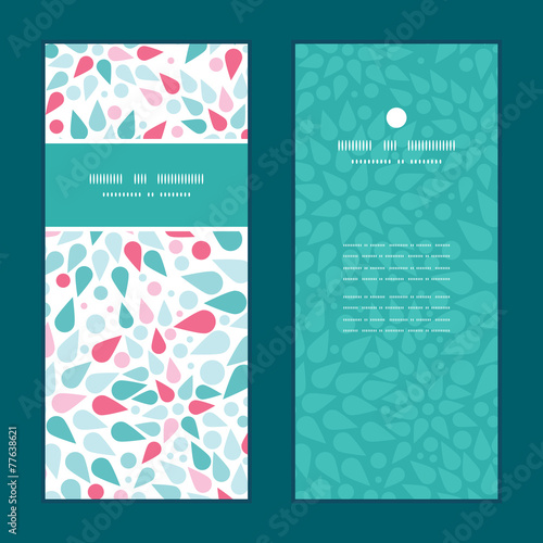 Vector abstract colorful drops vertical frame pattern invitation