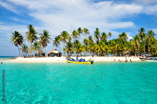 Caribbean tropical Island, San Blas, Panama. Traveling America. photo