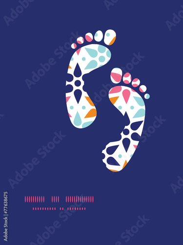 Vector abstract colorful stars footprints silhouettes pattern