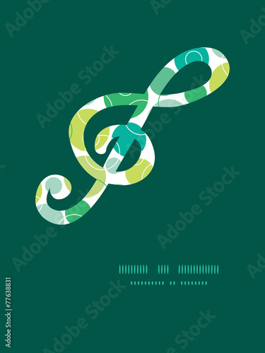 Vector abstract green circles gclef musical silhouette pattern