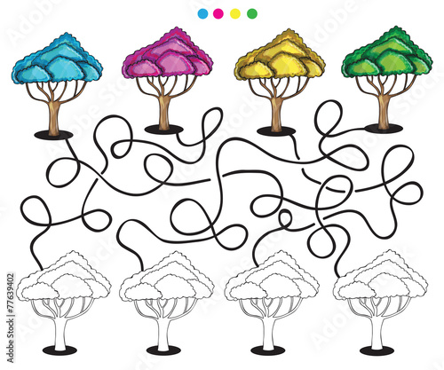 Visual puzzle and coloring page