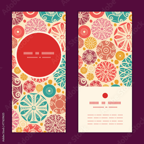 Vector abstract decorative circles vertical round frame pattern