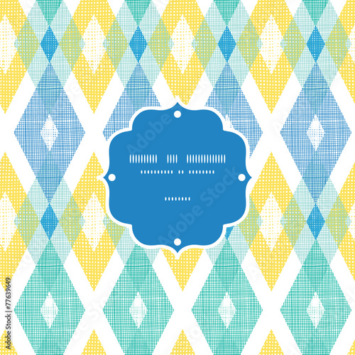 Vector colorful fabric ikat diamond frame seamless pattern