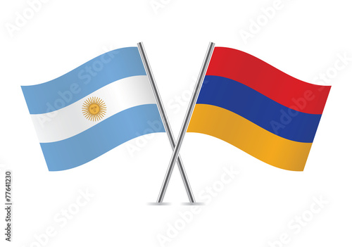 Argentinian and Armenian flags. Vector illustration.