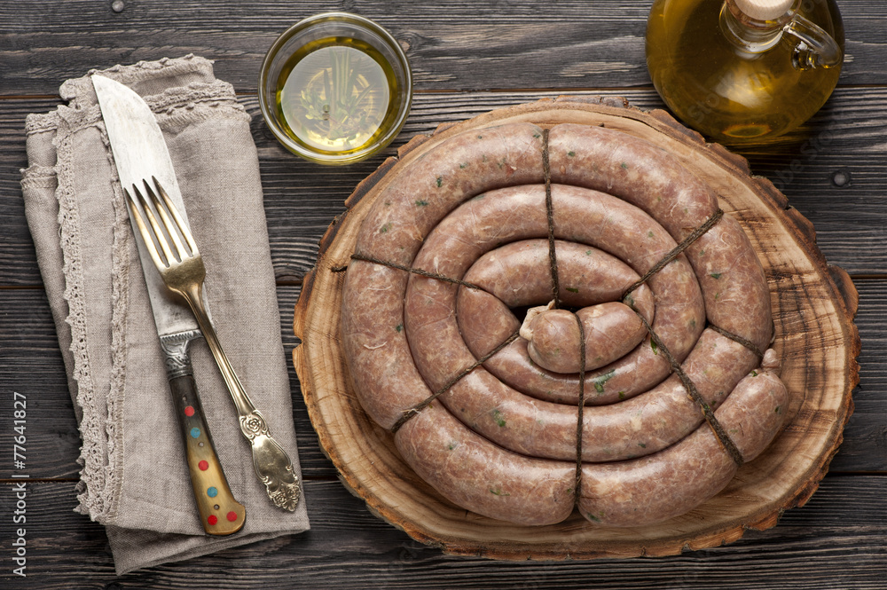 raw sausage on board raw sausage on board