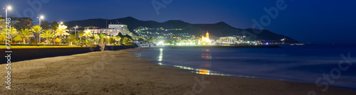 midnight view of seaside in Sitges #77642248