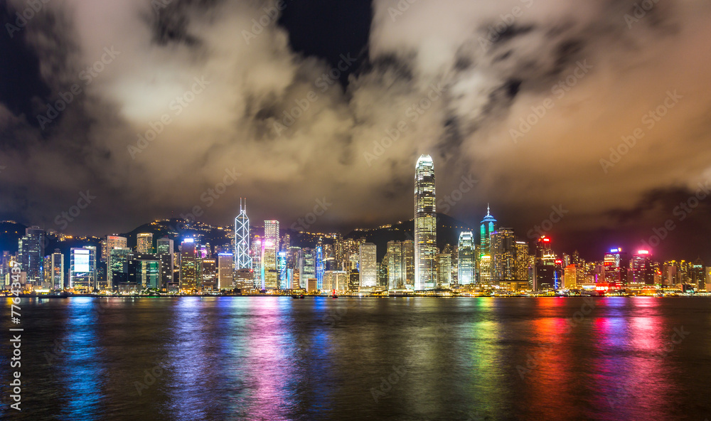 Hong Kong skyline over Victoria Harbour