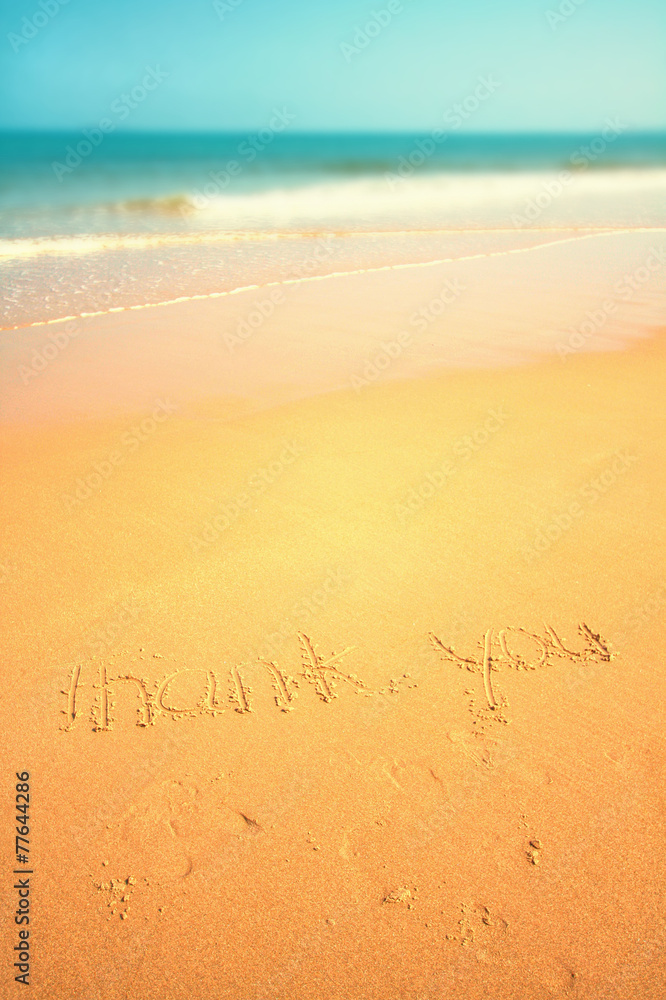 Beautiful beach with sand, blue waves and sky Beautiful beach with sand, blue waves and sky