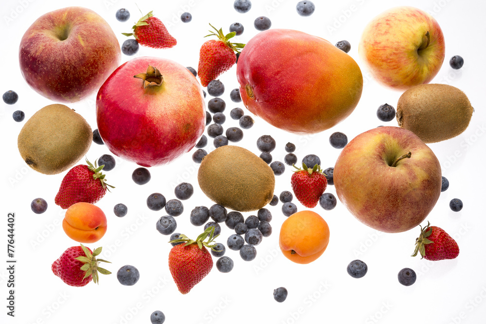 Variety Of Fruit Islolated On White Background