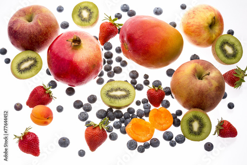 Fototapeta Naklejka Na Ścianę i Meble -  Selection Of Various Fruits Isolated On White