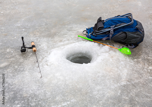 Ice Fishing in winter