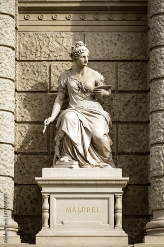 Photography Stone sculpture of a woman in the the center of Vienna, Austria