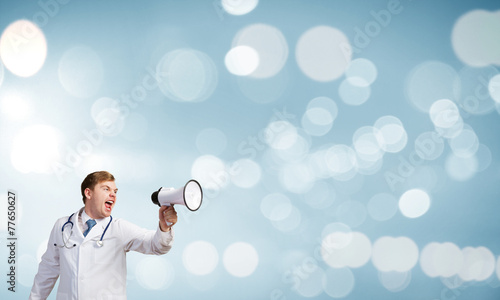 Doctor with megaphone