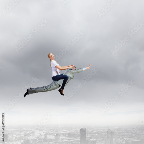 Wallpaper Mural Woman riding man Torontodigital.ca