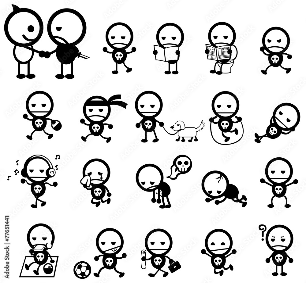 Mr. Surly expression and activity icon collection set, create by