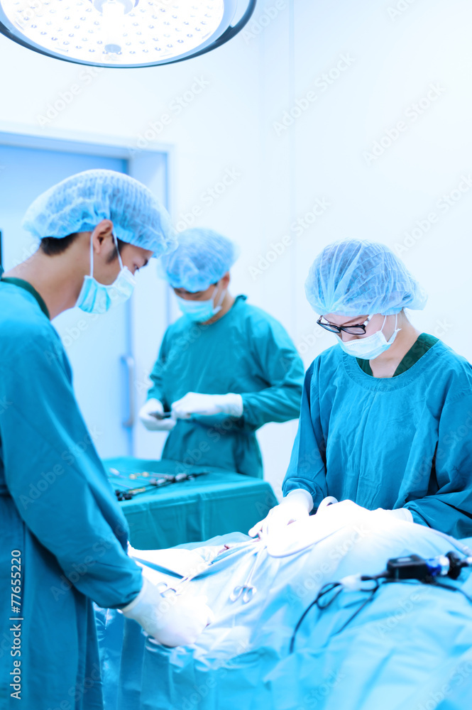 veterinarian surgeons in operation room take with blue filter veterinarian surgeons in operation room take with blue filter