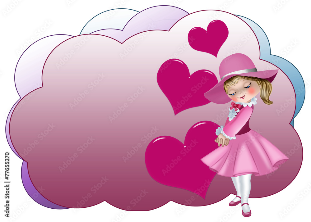 Obraz premium влюбленная девочка в шляпке