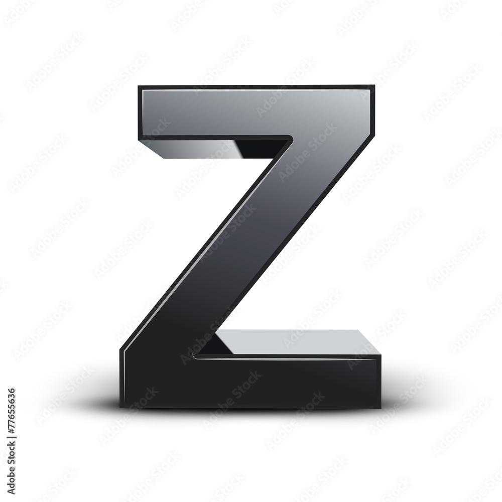 3d black letter Z 3d black letter Z