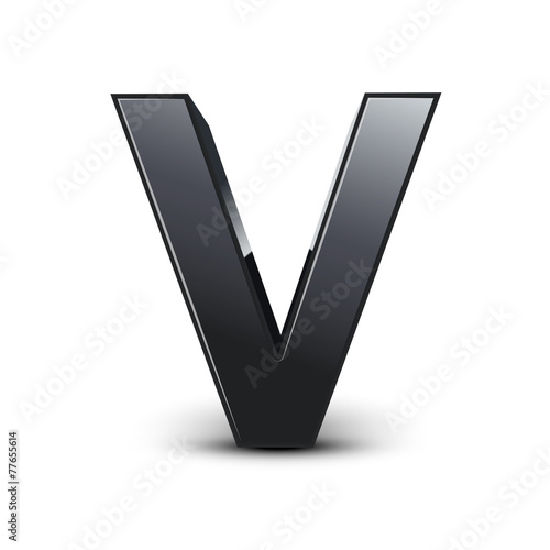 3d black letter V