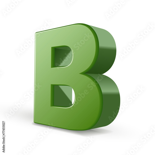 3d green letter B