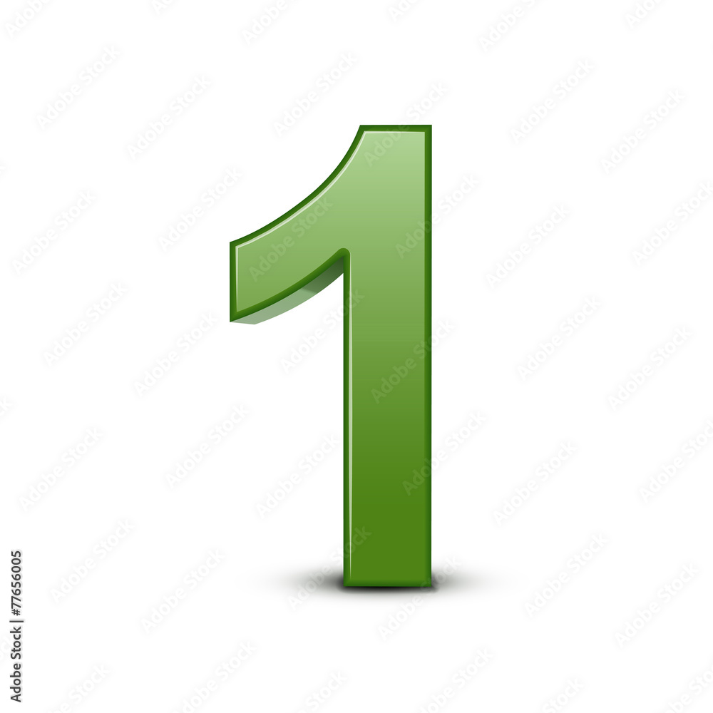 3d shiny green number 1 3d shiny green number 1
