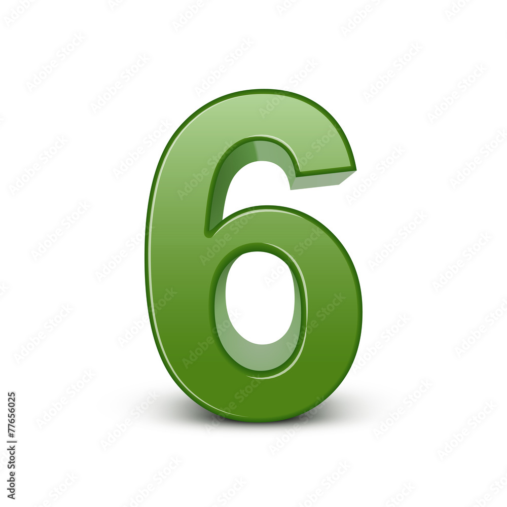 3d shiny green number 6 3d shiny green number 6