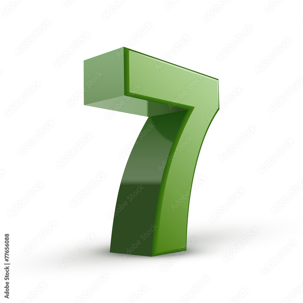 3d shiny green number 7 3d shiny green number 7