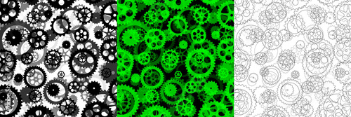 set of three backgrounds with gears