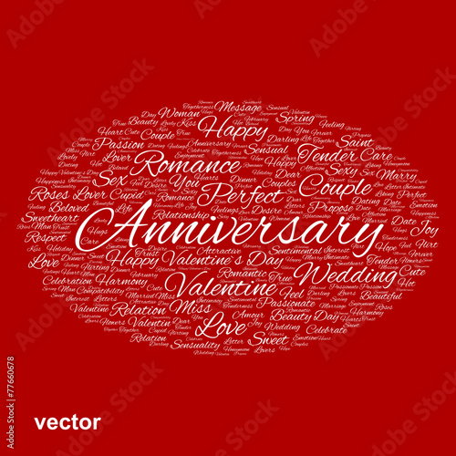 Vector conceptual Love or Valentine word cloud