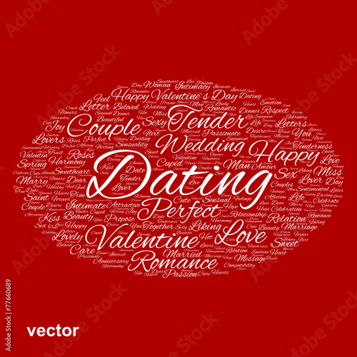 Vector conceptual Love or Valentine word cloud