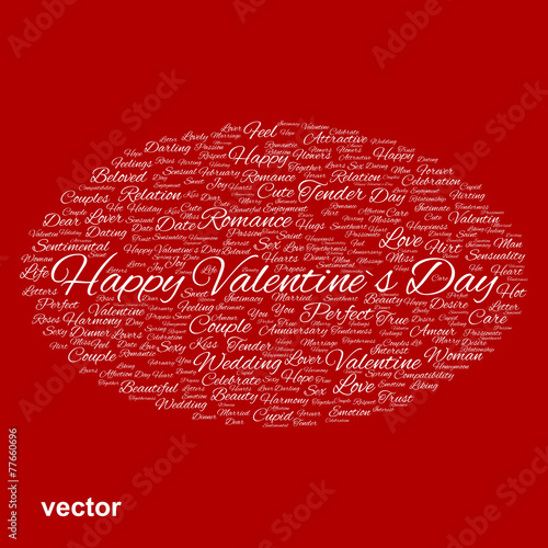 Vector conceptual Love or Valentine word cloud