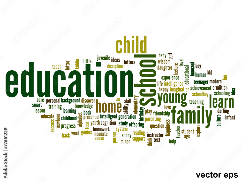 Vector conceptual education word cloud