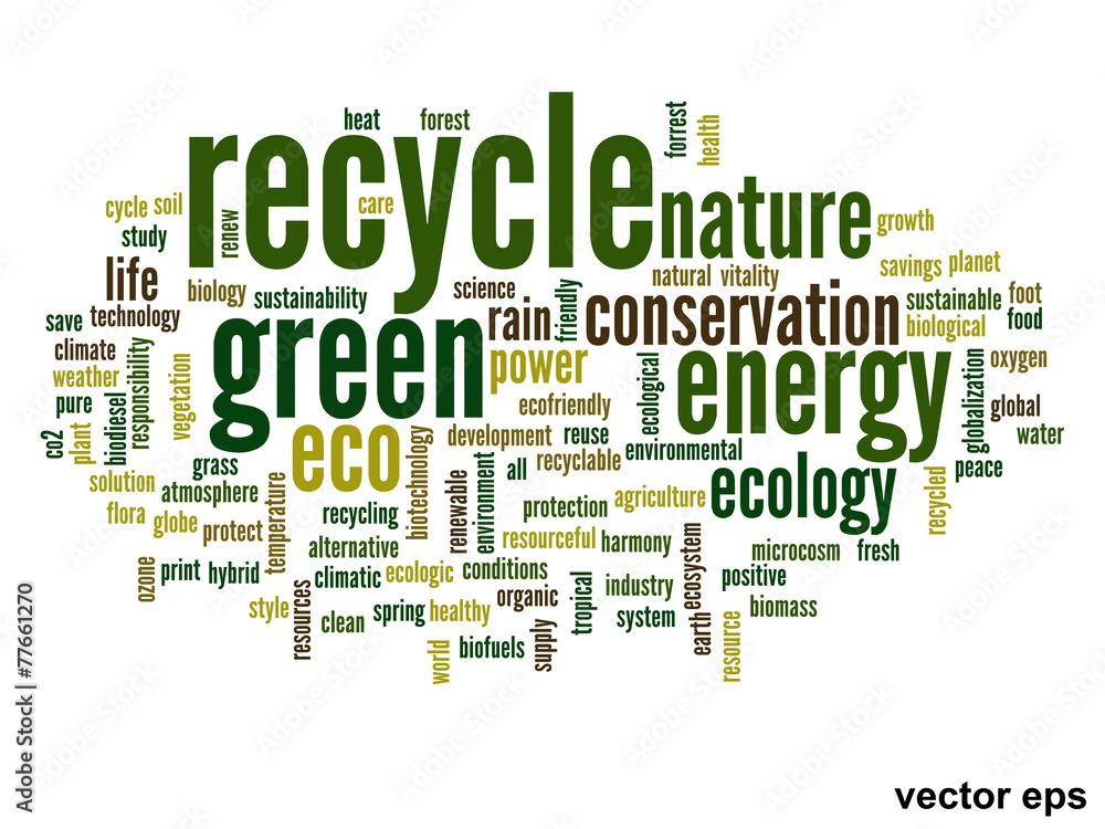Vector conceptual ecology word cloud Vector conceptual ecology word cloud