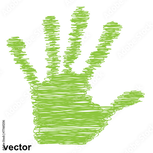 Conceptual sketch child hand print