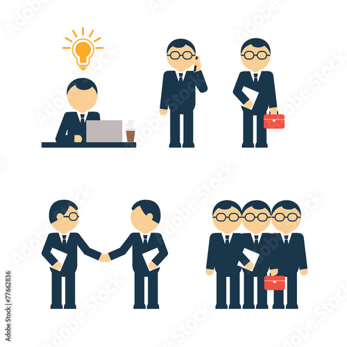 set of vector businessmen