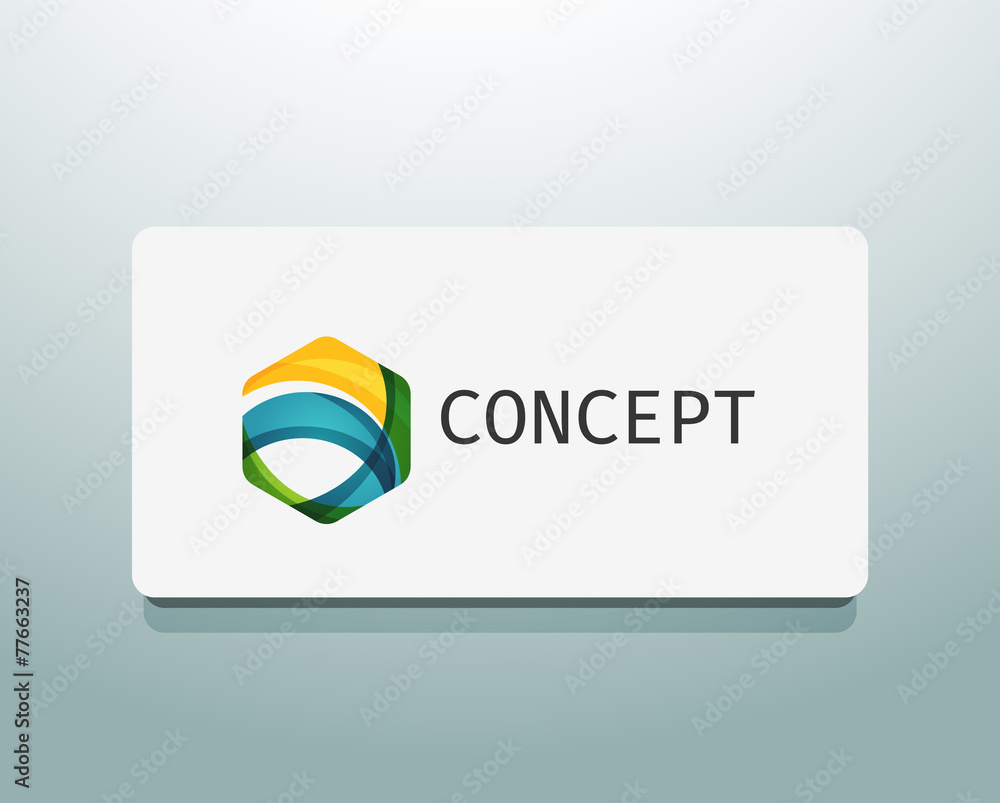 Abstract logo design, wave shape hexagon Abstract logo design, wave shape hexagon