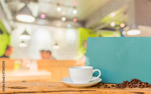 Coffee shop blur background with bokeh image.