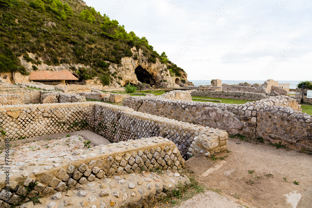 ruins of Tiberius villa in Sperlonga, Lazio, Italy