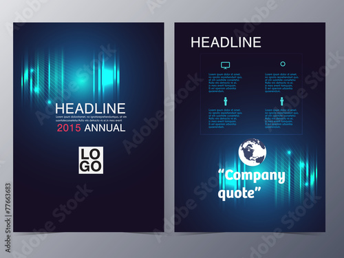 abstract blue geometric pattern brochure design template vector