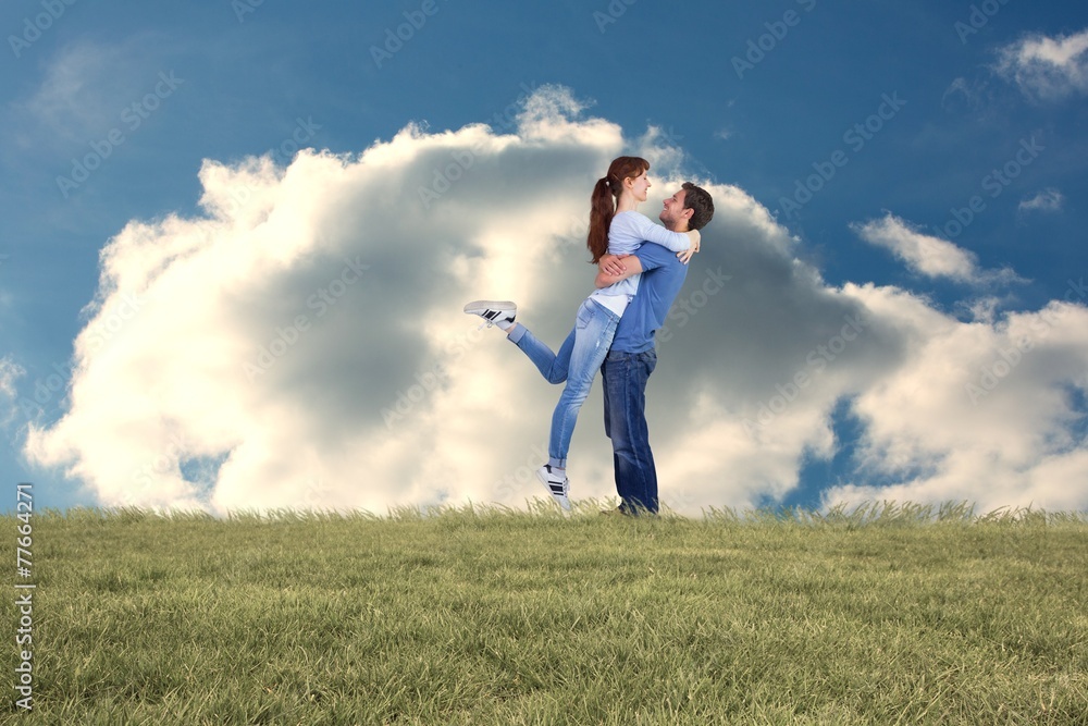 Composite image of couple hugging each other Composite image of couple hugging each other