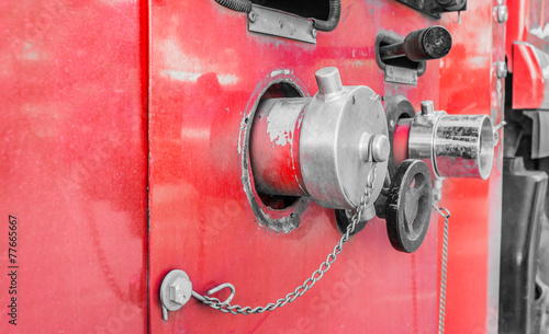 Fire truck close up equipment