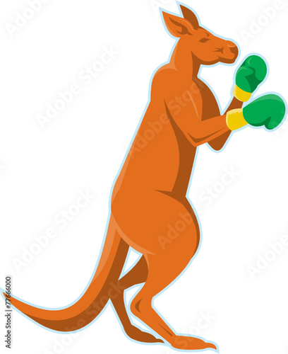 Kangaroo Boxer Boxing Retro