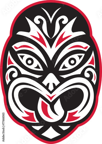 Maori Tiki Moko Tattoo Mask Retro
