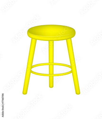 Retro stool in yellow design