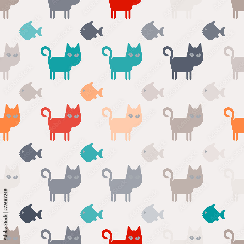 Fototapeta premium seamless background with pets