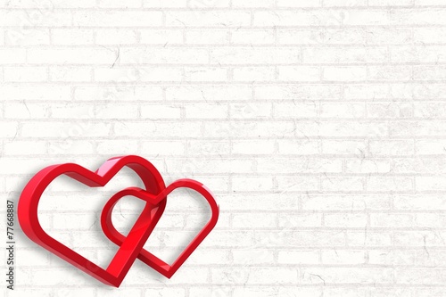 Composite image of linking hearts