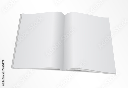blank opened magazine mock template
