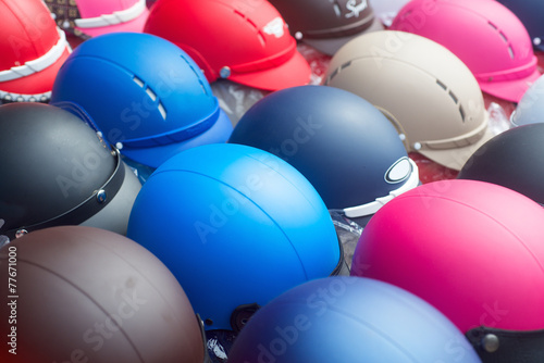 Color motorcycle helmets background