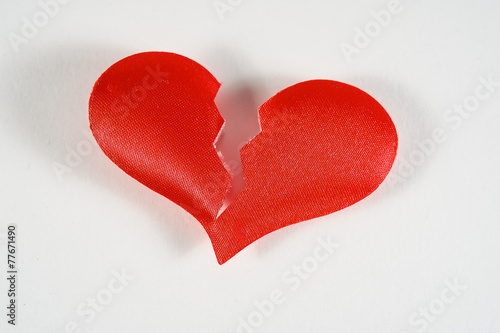 broken heart on white background